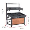 Ilha de prateleira de frutas estilo supermercado elevatória Rack de exibição de vegetais comercial Yonghui plataforma multicamada prateleira aço-madeira trapezoidal
