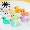 Adornos de pato luminosos para manualidades, micropaisaje con botella oceánica, adornos creativos para muñecas, colgante de pato de resina.