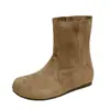 Botines Retro Birkenstock para Mujer 2025 Otoño e Invierno Nuevo Estilo Aumento Interior Flats Botas Martin Botines Cortos Redondos de Punta Ancha Esmerilados
