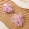 Estilo K de Borde Quemado Chifón Malla de Seda Brillante Flor Cosida a Mano DIY Accesorios para el Cabello Hechos a Mano Zapatos y Sombreros Accesorios de Ropa Accesorios de Flor