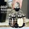 Juego de Frascos para Especias con Base Giratoria 7 Piezas, Combo de Contenedores de Botellas para Condimentos de Cocina, Saleros Almacenadores de Especias para Cocina Casera