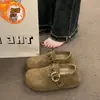Zapatos Birkenstock de Suela Gruesa Retro Forrados de Felpa con Tacón Oculto Completamente Cubiertos para Mujer 2026 Nuevos Mocasines de Moda Otoñal Planos Versátiles