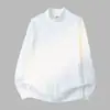 Camiseta de Algodón Puro de Peso Pesado de 260g para Hombre de Manga Larga Blanca con Cuello Semitortuga Camiseta Básica de Algodón de Cuello Medio