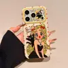 Série fofa de gelo de água com bolinhas estilo coreano e lua, adequada para capa de celular iPhone 18 Pro, Apple 16 com recortes precisos e padrão de diamante