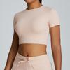 Primavera e verão slim-fit roupas curtas de ioga linha top manga curta mulheres esportes camiseta fitness roupas roupas casuais outerwear sportswear