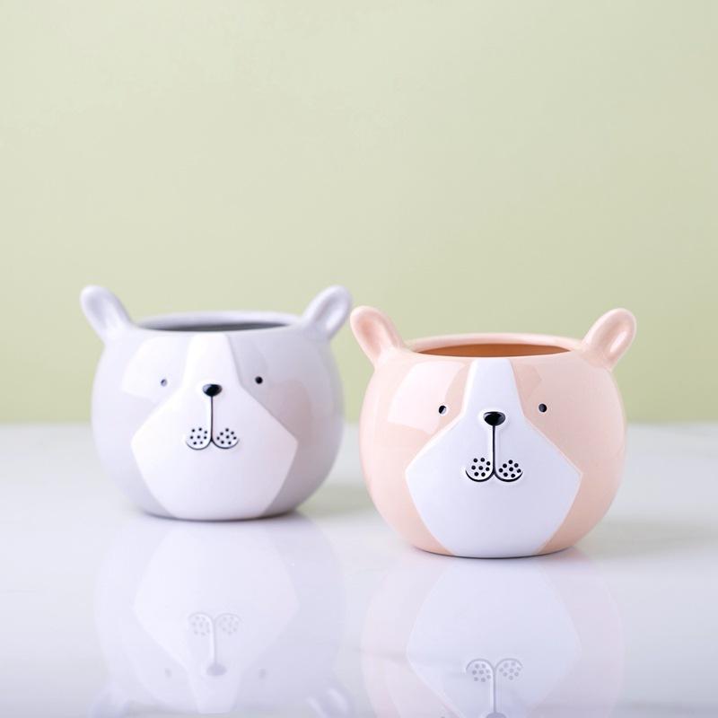 AN018 Ceramic animal cute pot.