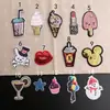 Patches Bordados Computadorizados com Lantejoulas Atacado, Patches Bordados com Miçangas, Patches de Decoração para Roupas de Chá de Leite e Sorvete, Etiquetas Bordadas