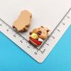 Brillante Dibujo Animado Pierna de Pollo Pan de Hamburguesa Capibara Resina Accesorios DIY Pegamento Crema Funda para Teléfono Móvil Parche de Joyería
