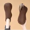 Botas Martin de sola grossa, que aumentam a altura, para mulheres, novo estilo de inverno 2026, forradas com fleece para aquecimento, botinhas estilo britânico, adequadas para mulheres baixinhas, com solas macias e antiderrapantes