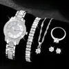 Explosiones de Comercio Exterior Moda Patrón Romano Diamante Reloj de Pulsera para Mujer Reloj de Pulsera de Cuarzo Brazalete Reloj de Pulsera para Mujer Fabricantes en stock