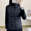 Chaqueta Ligera de Algodón Otoño e Invierno 2025 para Mujer, Forro, Cuello Alto de Yoga, Versión de Otoño, Ajustada, Moda, Cálida, Patchwork, Chaqueta Gruesa para Mujer