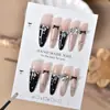 Manicura Uñas Portátiles Mayoreo Uñas Postizas Portátiles Hechas a Mano Uñas Color Maillard Otoño e Invierno Puntos Largos de Gama Alta