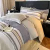 Juego de ropa de cama de cuatro piezas de algodón puro de alta calidad, alto número de hilos, engrosado, cepillado, 100% algodón, sábana, funda de edredón, funda de almohada, ropa de cama para todas las estaciones