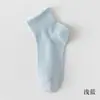 Meias Brancas para Mulheres, Algodão Puro de Verão, Absorventes de Suor, Não Formam Bolinhas, Tendência Cor Sólida Dopamina Versátil Curta Sem Costura
