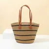 2026 Bolso de Cuerda de Algodón de Gran Capacidad Nuevo para el Día a Día, Bolso de Paja de Verano para Mujer, Bolso Simple Casual para Playa y Vacaciones en la Costa