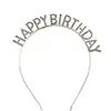Diadema de Super Flash Pedrería Feliz Cumpleaños Diosa Princesa Fiesta Horquilla para el Cabello Inglés Hada Accesorios para el Cabello Diadema Accesorios para Fotos