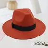 Nuevo Sombrero de Copa de Lana de Ala Plana Logo Personalizado Sombrero de Jazz Retro Británico Color Sólido Elegante Francés Sombrero Cálido de Lana