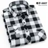 Camisa de Primavera Transfronteriza Aliexpress para Hombre Camisa a Cuadros Cepillada Camisa Casual de Franela a Cuadros Dropshipping