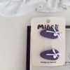 Nuevo Par de Pinzas para el Cabello de Niña con Lazo de Caramelo Estrella Morada Pinza Lateral Pinza para el Flequillo