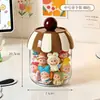 Lindo frasco de almacenamiento, sellado y a prueba de polvo, exhibición y colección de mini figuras de juguete de moda, caja de almacenamiento transparente redonda de caja sorpresa