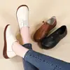 Zapatos de Invierno para Mujer, Zapatos de Madre, Zapatos Versátiles de Uso Diario para Mujer, Botines Cortos, Zapatos de Piel, Zapatos Pequeños de Piel Planos Antideslizantes sin Cordones, Zapatos de Moda para Mujer