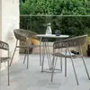 Mesa y Silla Pequeñas de Ratán para Exteriores Combinación Patio Terraza Exterior Mesa de Café Set de Tres Piezas Balcón Celebridad de Internet Silla de Ratán de Ocio Muebles
