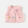 Outono Bebê e Criança Pequena Novo Colete Estiloso Roupa Externa Colete de Pelúcia para Bebê Menina Jaqueta Sem Mangas para Menina 6123