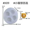 Molde de Silicone para Massa de Gesso Artesanal, Brinquedo Alimentício Desenho Animado, Molde Pequeno para Biscoitos de Animais