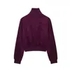 Chaqueta de efecto gamuza estilo europeo y americano con cuello alto, nueva moda de otoño, corte holgado, adelgazante, chaqueta corta casual