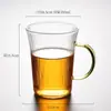 Copo de Água Transparente Resistente a Altas Temperaturas Vidro Borossilicato Copo para Chá Verde Doméstico Grande Capacidade Copo para Suco com Suporte Atacado