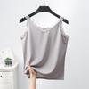 Novedad de Verano Todo Fósforo Hilo de Seda de Hielo Color Sólido Encaje Encaje Top Básico sin Mangas para Mujer Camisola Chaleco para Mujer
