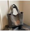 Bolsa de Lona Simples e Versátil, Bolsa Grande Fashion e Leve para Mulheres, Novo Estilo 2026, Bolsa de Mão Artística para Estudantes Universitários e Comutadores