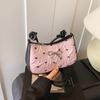 Bolso Bandolera de Moda de Alto Valor 2025 Verano Nuevo Rosa Lindo Lazo Bolso Cuadrado Pequeño Bolso Media Luna para Mujer