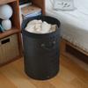 Cesta Redonda Negra para Ropa Sucia, Cesta de Almacenamiento de Ropa Tejida de Bambú, Contenedor de Almacenamiento para Juguetes y Artículos Varios, Cesta de Almacenamiento para Lavandería Tejida de Bambú al por Mayor