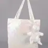 Tela Impermeable a Cuadros Oso Bolsa Tote de Almacenamiento para Compras en Supermercado Bolsa de Compras Plegable Bolsa de Almacenamiento Venta al por Mayor