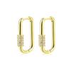 Aretes de Aro en Forma de U MOXI Moda Simple Frío Set Zircón Diseño Coreano Aretes Cuadrados Geométricos de Aro