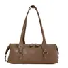Bolsa de mão feminina transfronteiriça estilo retrô europeu e americano para o início do outono, grande capacidade, versátil, texturizada, bolsa de ombro para o dia a dia, bolsa baguette