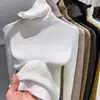 Camiseta base de cuello alto para mujer, nuevo estilo otoño e invierno, suéter de punto para interior, top de cuello alto, jersey ajustado, suéter suave y liso