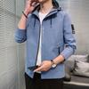 Chaqueta Transfronteriza para Hombre Primavera y Otoño Marca de Moda Nueva Casual Holgada Superior con Capucha Cortavientos para Hombre