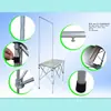 Mesa plegable promocional del fabricante, tipo red extraíble, soporte de exhibición para centro comercial de aleación de aluminio, mesa promocional portátil para degustación