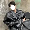 Chaqueta de cuero bordada estilo retro americano para hombre, nuevo modelo primavera/otoño, chaqueta corta de cuero texturizada de alta calidad