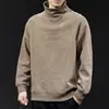 Sudadera Fina de Marca de Moda con Cuello Alto Medio para Hombre, Ropa de Hombre para Primavera y Otoño, Nueva de Otoño 2025, Pesada, Talla Grande, Negra, Moderna