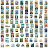 100 Pegatinas de Graffiti de Atracciones Emblemáticas Mundiales Transfronterizas para DIY Taza de Agua Cuaderno Maleta Papelería Creativa
