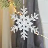 Textura de Cristal Encaje de Cisne Acrílico con Purpurina Copo de Nieve Transparente Colgante de Árbol de Navidad Colgante Decoración de Campana