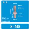 Conector Recto de Púa con Rosca Exterior de Plástico PP Resistente a Altas Temperaturas y a la Corrosión 8-m8 Conector de Tubería Recta con Rosca Exterior M5M6 M10