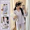 Chegada Nova 2026 Algodão Nuvem Manga Longa Renda Doce Francesa Toque de Luxo Roupa de Exterior para Primavera e Outono Roupa de Casa