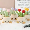 Planta Suculenta Tulipán de Venta Caliente Transfronteriza Maceta Pequeños Adornos para Escritorio de Oficina Regalos de Tejido de Lana para Maestros y Mejores Amigos