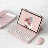 Funda Protectora con Teclado Adecuada para iPad 10.2 pulgadas 10.9 Rotatoria Textura de Tela Acrílico 9.7 Funda de Cuero con Teclado Pro11