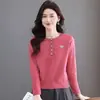 Suéter de cuello redondo 2026 para mujer, top de punto fino para primavera/otoño/invierno, suéter de punto, capa base, estilo nuevo, versátil