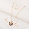 Collar de novia con pendientes de corazón, joyería de diamantes de amor sencilla y de gran venta en Europa y América, disponible en stock.
